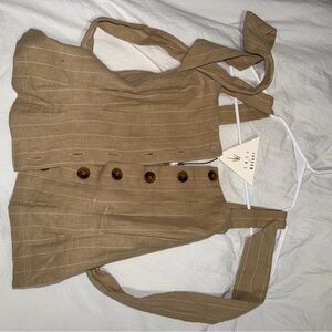 Tan Button-Down Women's Top